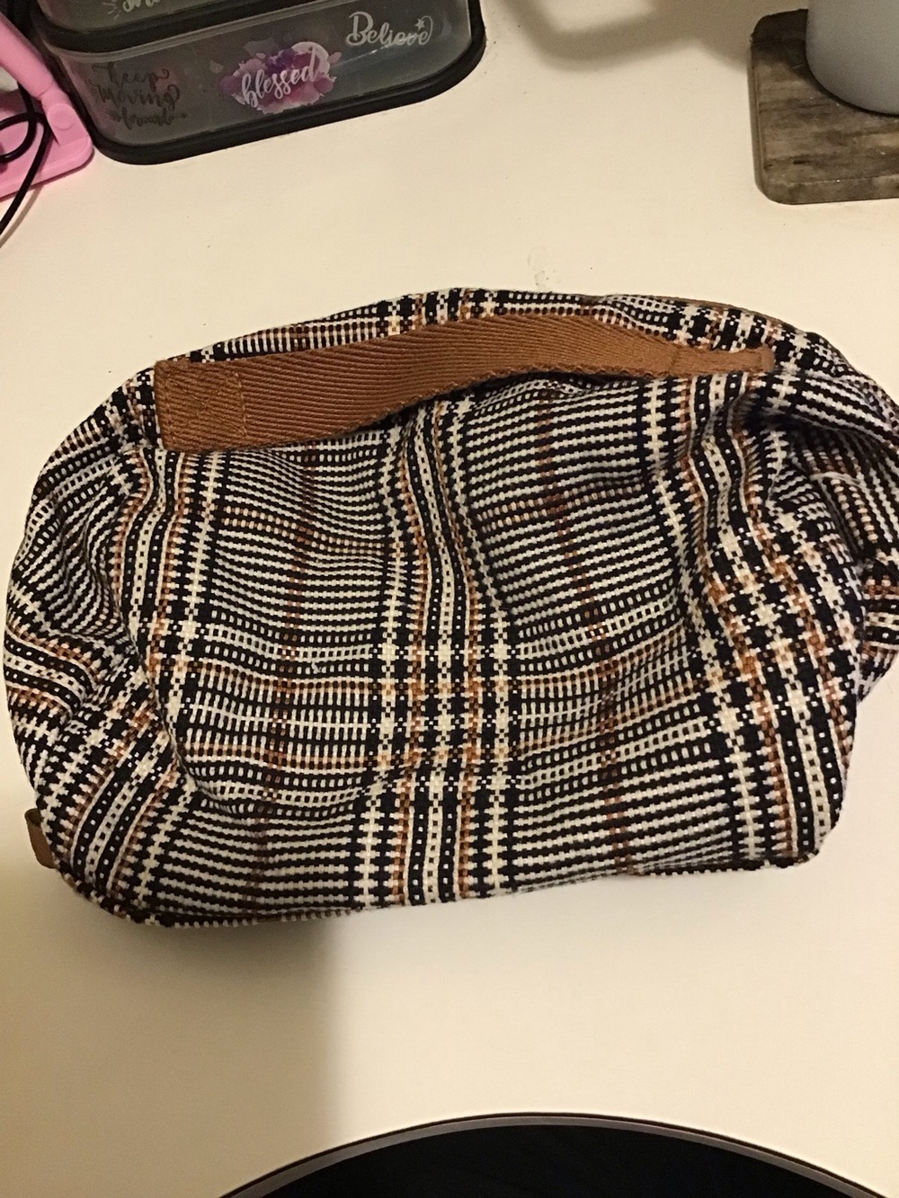 Thirtyone Plaid Knit Fold-Over Women’s Clutch Bag - 8” x 10”